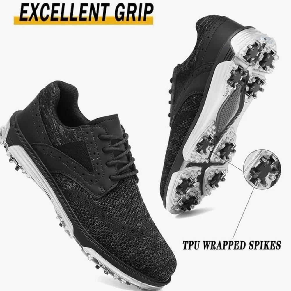 Men's Black Golf Athletic Shoes size 10